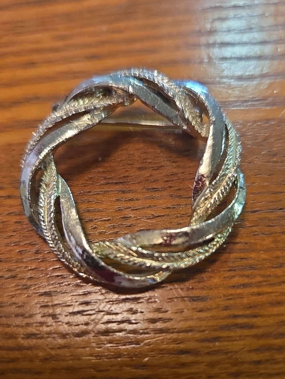 Vintage GERRY'S Gold-Tone Braided Circle Brooch